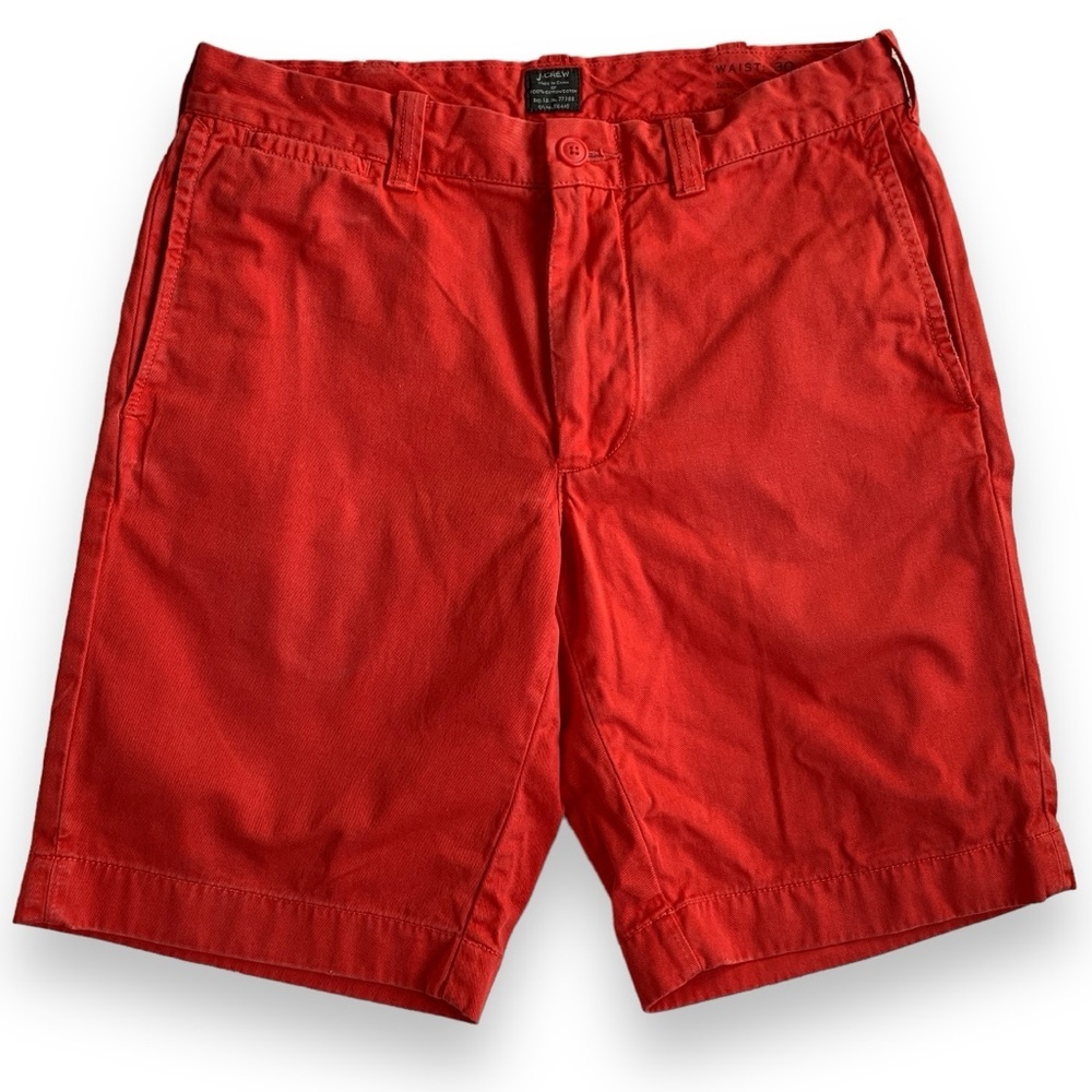 J.Crew Stanton Chino Shorts Size 30 Red Cotton Twill Classic Fit